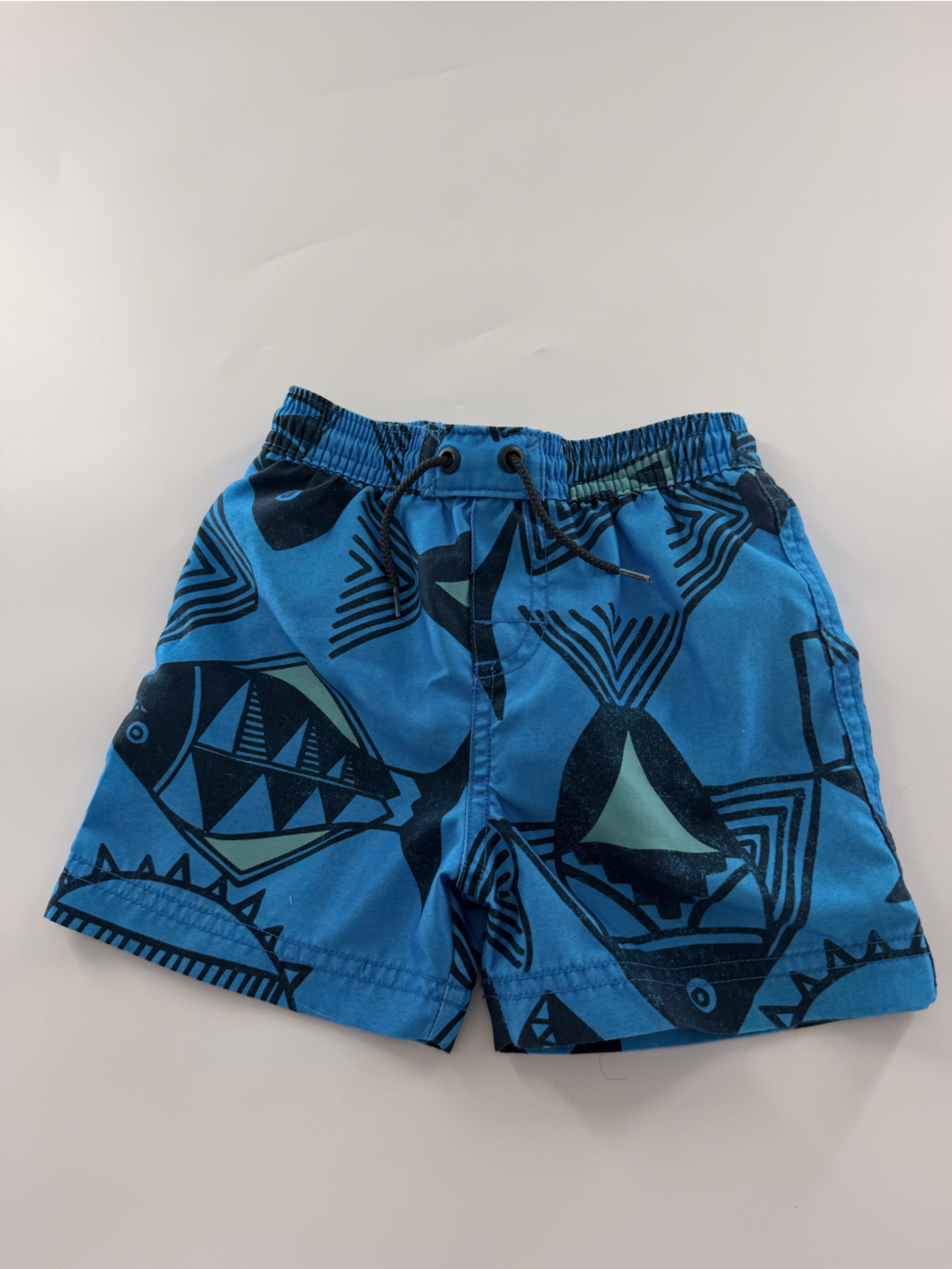 Tea Collection Boys Toddler Blue Swim Trunks Fish Swimwear Shorts Tea Collection